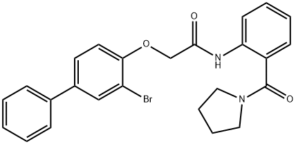 2-[(3-bromo-4-biphenylyl)oxy]-N-[2-(1-pyrrolidinylcarbonyl)phenyl]acetamide Struktur