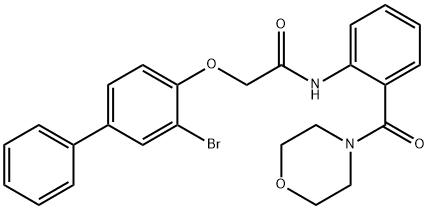 2-[(3-bromo-4-biphenylyl)oxy]-N-[2-(4-morpholinylcarbonyl)phenyl]acetamide Struktur