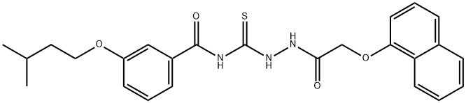 3-(3-methylbutoxy)-N-[[(2-naphthalen-1-yloxyacetyl)amino]carbamothioyl]benzamide Struktur