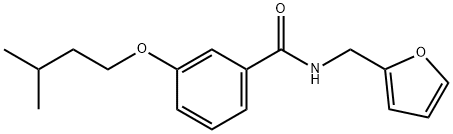 N-(2-furylmethyl)-3-(3-methylbutoxy)benzamide Struktur