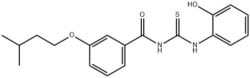 N-{[(2-hydroxyphenyl)amino]carbonothioyl}-3-(3-methylbutoxy)benzamide Structure