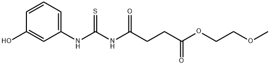 2-methoxyethyl 4-[(3-hydroxyphenyl)carbamothioylamino]-4-oxobutanoate Struktur