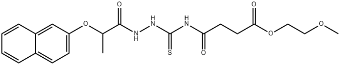 2-methoxyethyl 4-[({2-[2-(2-naphthyloxy)propanoyl]hydrazino}carbonothioyl)amino]-4-oxobutanoate Struktur