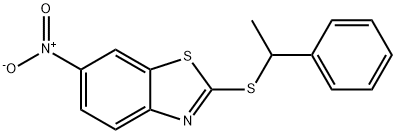 6-Nitro-2-(1-phenyl-ethylsulfanyl)-benzothiazole Struktur