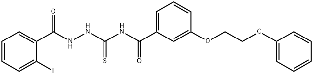 N-{[2-(2-iodobenzoyl)hydrazino]carbonothioyl}-3-(2-phenoxyethoxy)benzamide Struktur