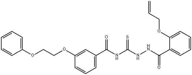 N-({2-[2-(allyloxy)benzoyl]hydrazino}carbonothioyl)-3-(2-phenoxyethoxy)benzamide Struktur