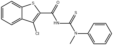 3-chloro-N-{[methyl(phenyl)amino]carbonothioyl}-1-benzothiophene-2-carboxamide Struktur