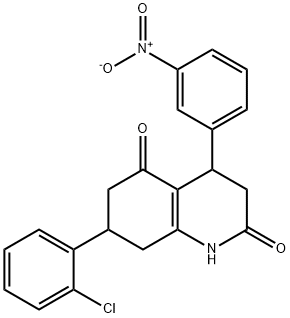 7-(2-chlorophenyl)-4-(3-nitrophenyl)-1,3,4,6,7,8-hexahydroquinoline-2,5-dione Struktur