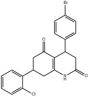 4-(4-bromophenyl)-7-(2-chlorophenyl)-1,3,4,6,7,8-hexahydroquinoline-2,5-dione Struktur