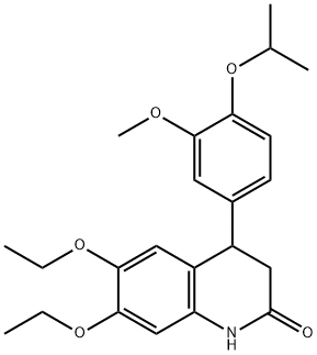 6,7-diethoxy-4-(3-methoxy-4-propan-2-yloxyphenyl)-3,4-dihydro-1H-quinolin-2-one Struktur