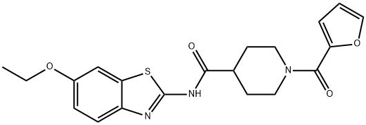 N-(6-ethoxy-1,3-benzothiazol-2-yl)-1-(furan-2-carbonyl)piperidine-4-carboxamide Struktur