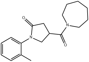 4-(azepan-1-ylcarbonyl)-1-(2-methylphenyl)pyrrolidin-2-one Struktur