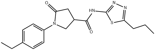 1-(4-ethylphenyl)-5-oxo-N-(5-propyl-1,3,4-thiadiazol-2-yl)pyrrolidine-3-carboxamide Struktur