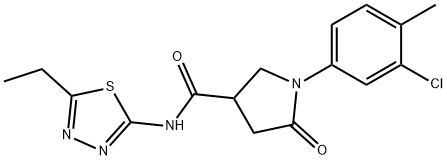 1-(3-chloro-4-methylphenyl)-N-(5-ethyl-1,3,4-thiadiazol-2-yl)-5-oxopyrrolidine-3-carboxamide Struktur