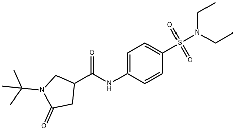 1-tert-butyl-N-[4-(diethylsulfamoyl)phenyl]-5-oxopyrrolidine-3-carboxamide Struktur