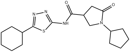 N-(5-cyclohexyl-1,3,4-thiadiazol-2-yl)-1-cyclopentyl-5-oxopyrrolidine-3-carboxamide Struktur