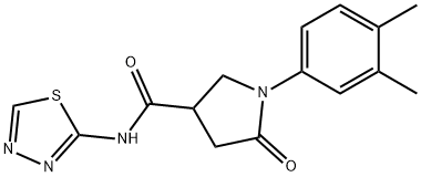 1-(3,4-dimethylphenyl)-5-oxo-N-(1,3,4-thiadiazol-2-yl)pyrrolidine-3-carboxamide Struktur