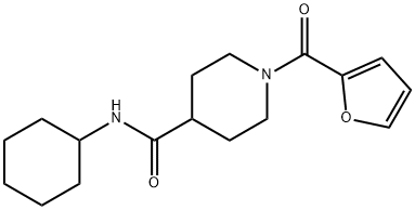 N-cyclohexyl-1-(furan-2-ylcarbonyl)piperidine-4-carboxamide Struktur