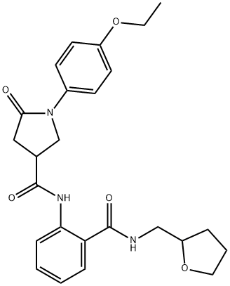 1-(4-ethoxyphenyl)-5-oxo-N-[2-(oxolan-2-ylmethylcarbamoyl)phenyl]pyrrolidine-3-carboxamide Struktur