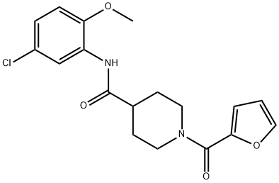 N-(5-chloro-2-methoxyphenyl)-1-(furan-2-carbonyl)piperidine-4-carboxamide Struktur