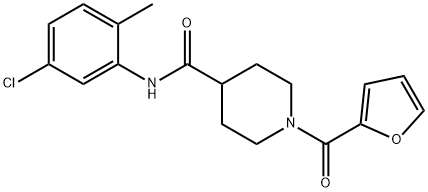 N-(5-chloro-2-methylphenyl)-1-(furan-2-carbonyl)piperidine-4-carboxamide Struktur