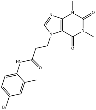 N-(4-bromo-2-methylphenyl)-3-(1,3-dimethyl-2,6-dioxopurin-7-yl)propanamide Struktur