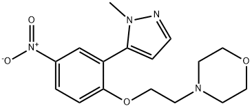 4-(2-(2-(1-methyl-1H-pyrazol-5-yl)-4-nitrophenoxy)ethyl)morpholine Struktur