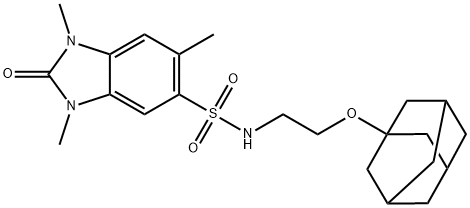 N-[2-(1-adamantyloxy)ethyl]-1,3,6-trimethyl-2-oxobenzimidazole-5-sulfonamide Struktur