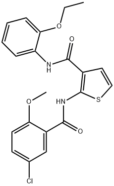 2-[(5-chloro-2-methoxybenzoyl)amino]-N-(2-ethoxyphenyl)thiophene-3-carboxamide Struktur