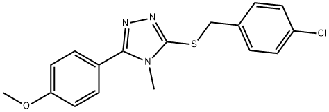 3-[(4-chlorobenzyl)sulfanyl]-5-(4-methoxyphenyl)-4-methyl-4H-1,2,4-triazole Struktur