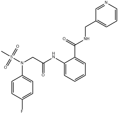 2-{[N-(4-fluorophenyl)-N-(methylsulfonyl)glycyl]amino}-N-(pyridin-3-ylmethyl)benzamide Struktur