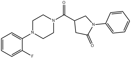 4-[4-(2-fluorophenyl)piperazine-1-carbonyl]-1-phenylpyrrolidin-2-one Struktur