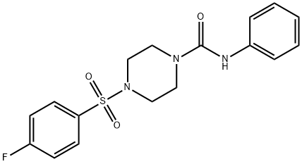 4-(4-fluorophenyl)sulfonyl-N-phenylpiperazine-1-carboxamide Struktur