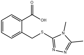 2-(4,5-Dimethyl-4H-[1,2,4]triazol-3-ylsulfanylmethyl)-benzoic acid Struktur