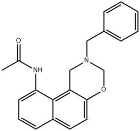 N-(2-benzyl-2,3-dihydro-1H-naphtho[1,2-e][1,3]oxazin-10-yl)acetamide Struktur