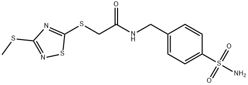 2-{[3-(methylsulfanyl)-1,2,4-thiadiazol-5-yl]sulfanyl}-N-(4-sulfamoylbenzyl)acetamide Struktur