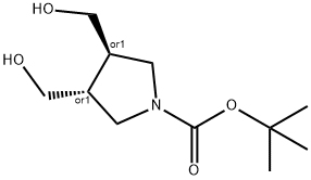 trans-tert-Butyl 3,4-bis(hydroxymethyl)pyrrolidine-1-carboxylate Struktur