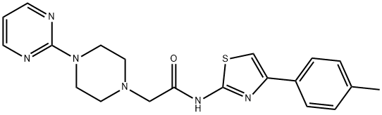 N-[4-(4-methylphenyl)-1,3-thiazol-2-yl]-2-[4-(pyrimidin-2-yl)piperazin-1-yl]acetamide Struktur