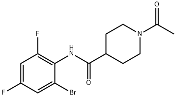 1-acetyl-N-(2-bromo-4,6-difluorophenyl)piperidine-4-carboxamide Struktur