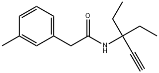 N-(3-ethylpent-1-yn-3-yl)-2-(3-methylphenyl)acetamide Struktur