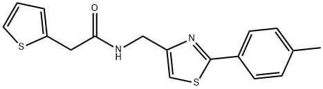 N-[[2-(4-methylphenyl)-1,3-thiazol-4-yl]methyl]-2-thiophen-2-ylacetamide Struktur