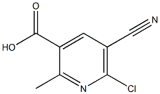 3-Pyridinecarboxylic acid, 6-chloro-5-cyano-2-methyl- Struktur