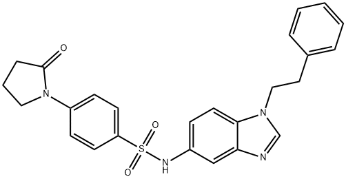 4-(2-oxopyrrolidin-1-yl)-N-[1-(2-phenylethyl)benzimidazol-5-yl]benzenesulfonamide Struktur