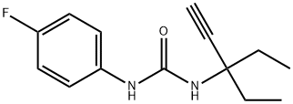 1-(3-ethylpent-1-yn-3-yl)-3-(4-fluorophenyl)urea Struktur