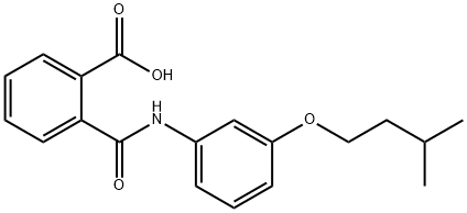 2-[[3-(3-methylbutoxy)phenyl]carbamoyl]benzoic acid Struktur