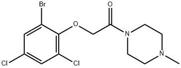 1-[(2-bromo-4,6-dichlorophenoxy)acetyl]-4-methylpiperazine Struktur