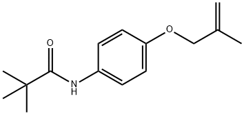 2,2-dimethyl-N-{4-[(2-methyl-2-propen-1-yl)oxy]phenyl}propanamide Struktur