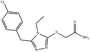 2-[[5-[(4-chlorophenyl)methyl]-4-ethyl-1,2,4-triazol-3-yl]sulfanyl]acetamide Struktur