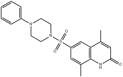 4,8-dimethyl-6-(4-phenylpiperazin-1-yl)sulfonyl-1H-quinolin-2-one Struktur