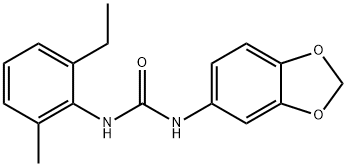 1-(1,3-benzodioxol-5-yl)-3-(2-ethyl-6-methylphenyl)urea Struktur